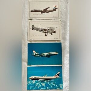 4 Vintage Airplane Postcards Delta United States Ford Tri Motor DC 10
